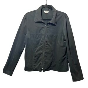 CLIO Jacket Faded Black Large Womens‎ Full Zip Up 90s Vintage Made in USA